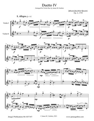 Quantz: Duetto Op. 2 No. 4 for Violin Duo