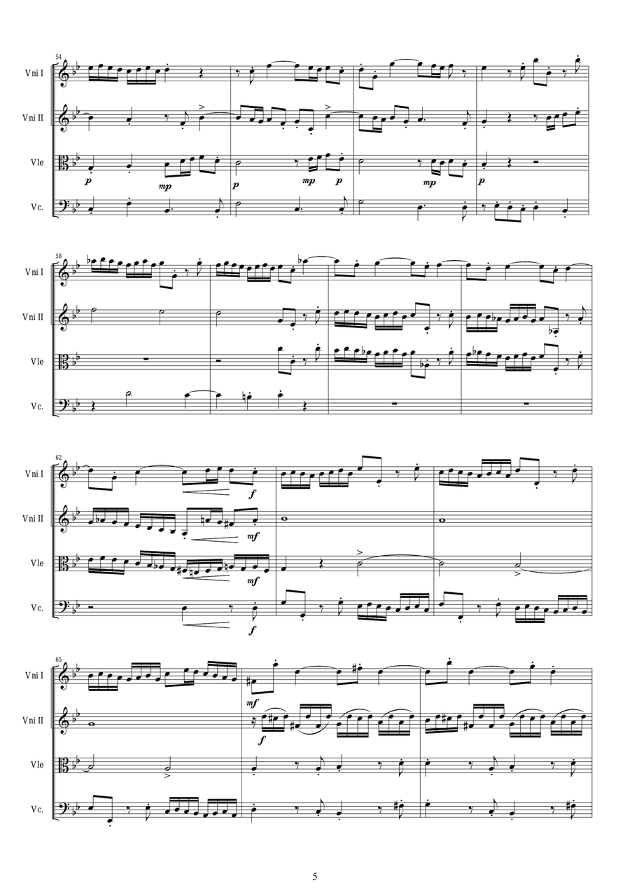 Galuppi - Concerto No.1 to 4 in G minor for Strings String Quartet scores gallery preview page 5