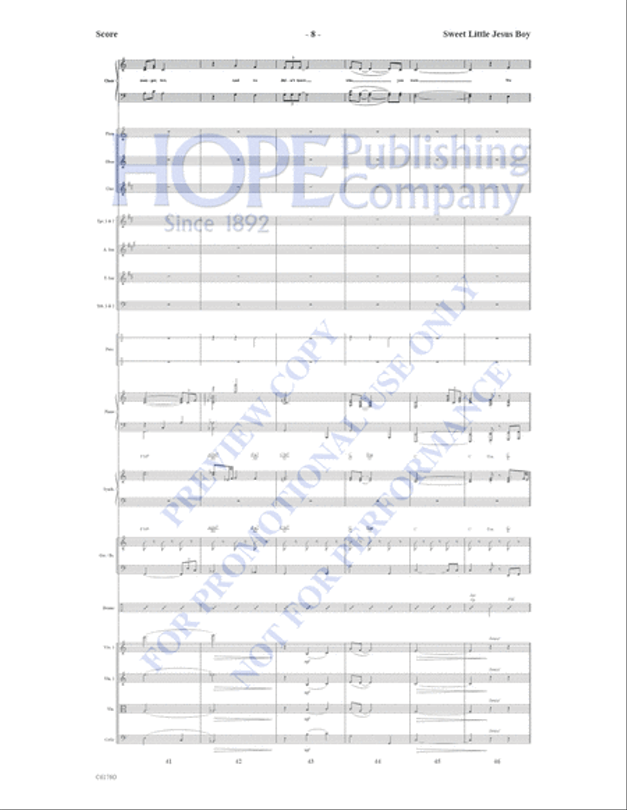 Sweet Little Jesus Boy Choir scores gallery preview page 9