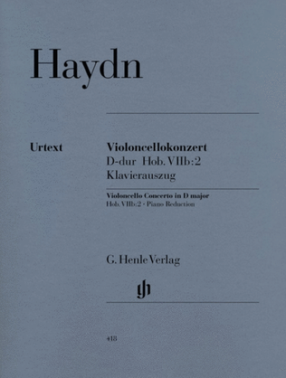 Book cover for Haydn - Concerto D Major Hob 7B No 2 Cello/Piano