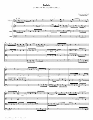 Prelude 18 from Well-Tempered Clavier, Book 1 (String Quartet)