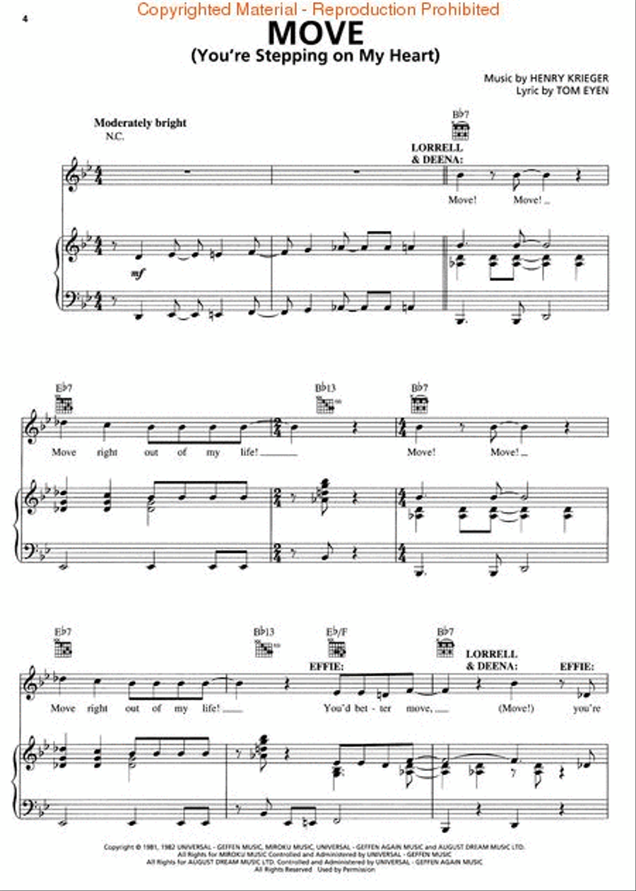 Dreamgirls Piano, Vocal, Guitar scores gallery preview page 2