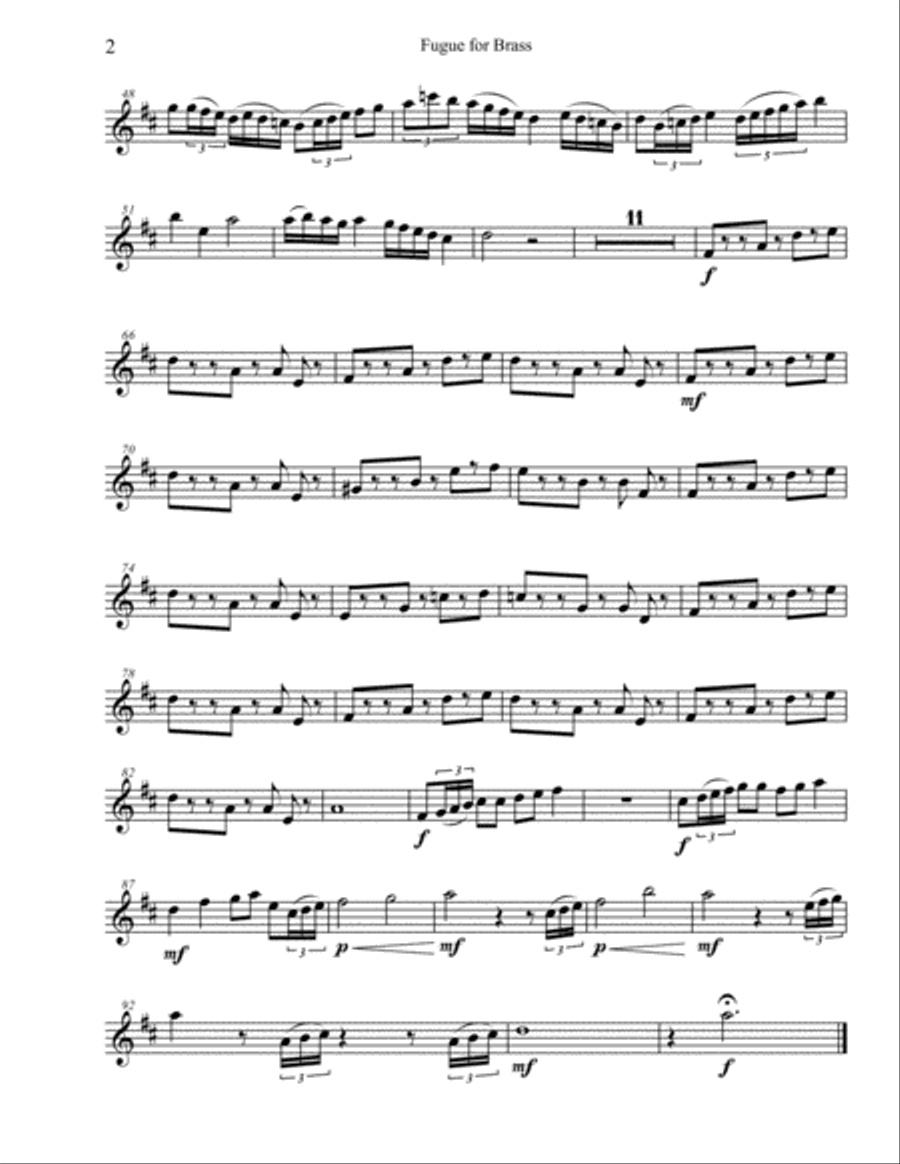 Fugue for Brass Quintet Fugue for Brass Quintet Brass Quintet scores gallery preview page 2