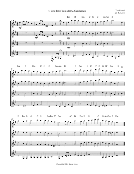 A Christmas Primer (Guitar Quartet) - Score and Parts image number null