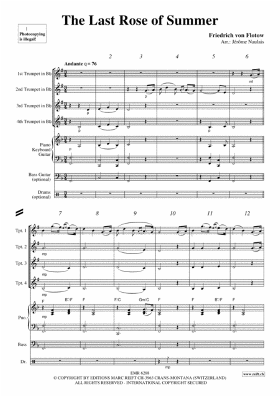 The Last Rose Of Summer The Last Rose Of Summer Trumpet scores gallery preview page 3
