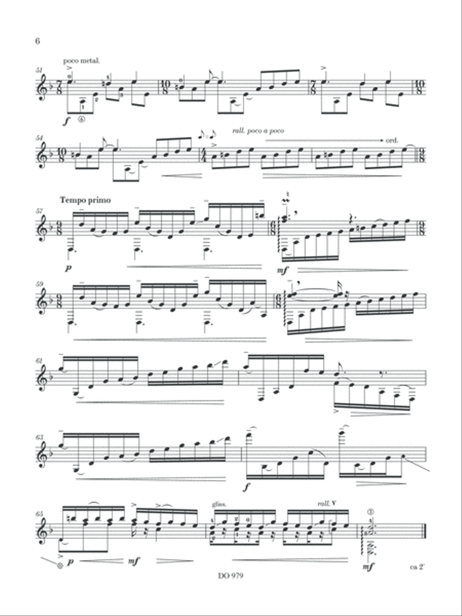 Étude en Ré mineur / Mahlérienne Classical Guitar scores gallery preview page 6