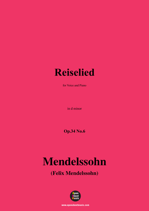 Book cover for F. Mendelssohn-Reiselied,Op.34 No.6,in d minor