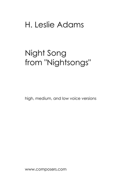 [Adams] Night Song (from Nightsongs)