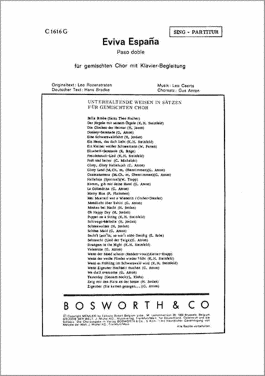 Eviva Espana Mixed Choir scores gallery preview page 1