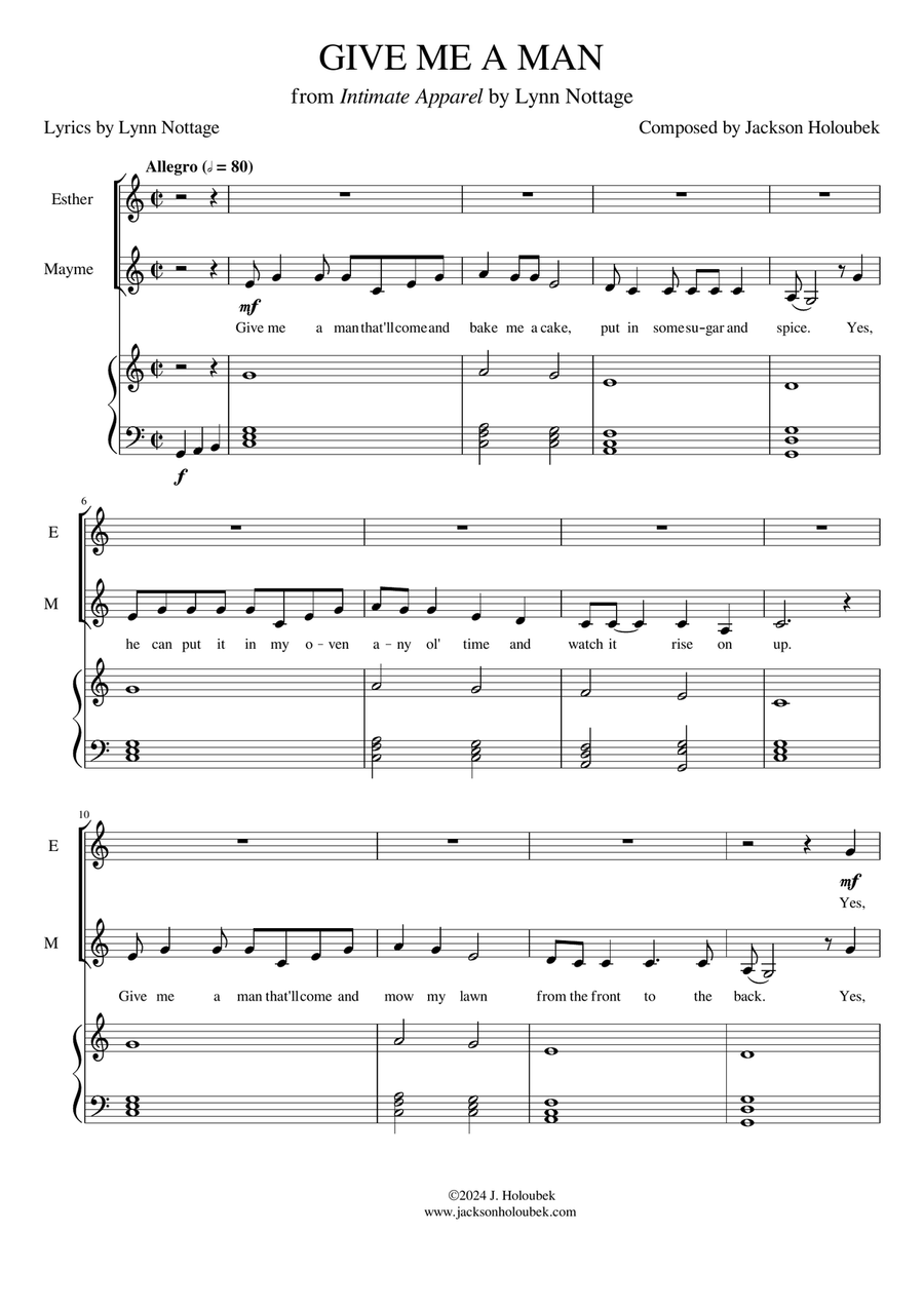 Give Me a Man Alto Voice scores gallery preview page 1