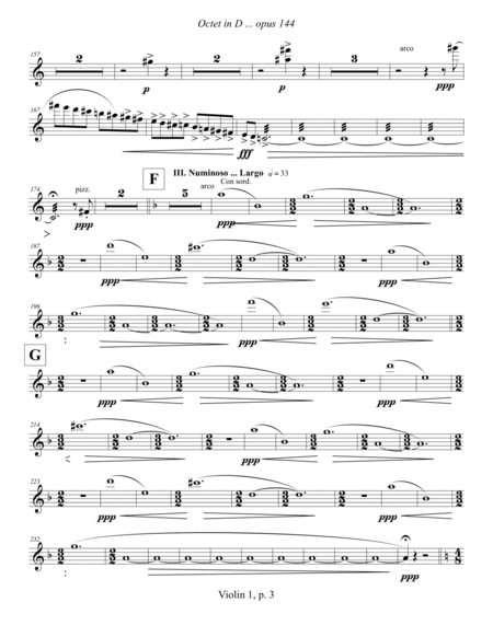 Octet in D, opus 144 (2012) violin 1 part