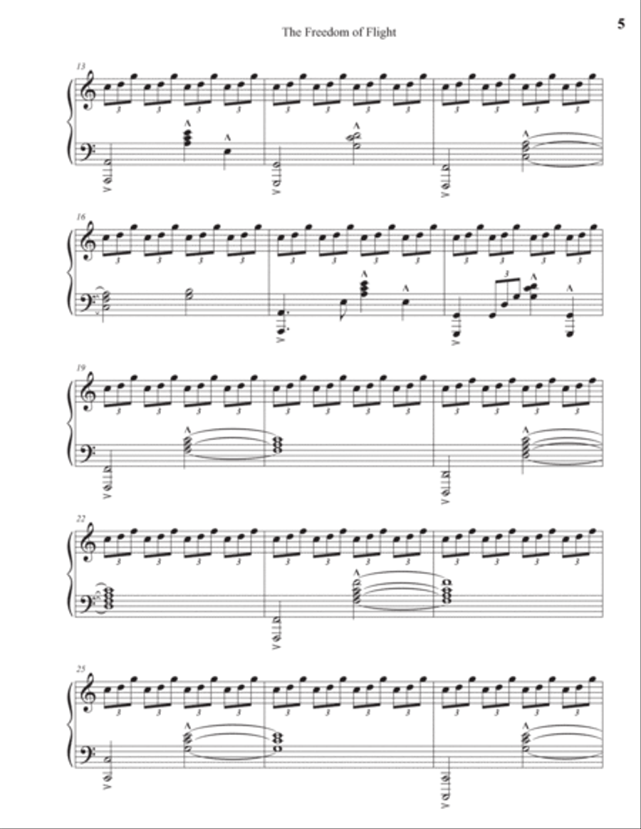 The Freedom of Flight Piano Solo scores gallery preview page 5
