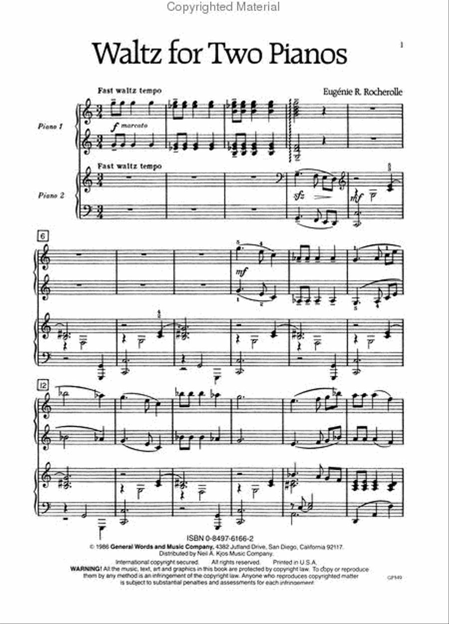 Waltz For Two Pianos 2 Pianos, 4-Hands scores gallery preview page 3