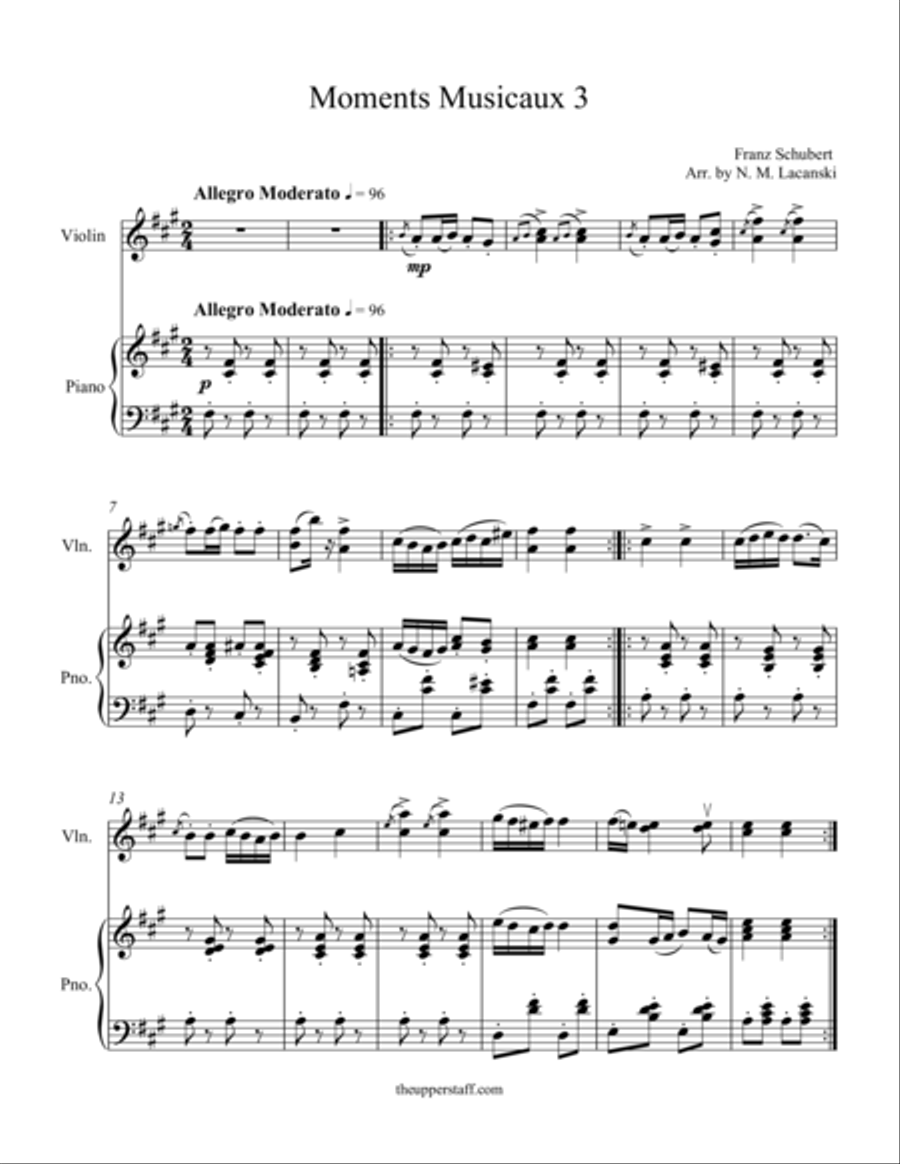 Moments Musicaux 3 Moments Musicaux 3 Violin Solo scores gallery preview page 1