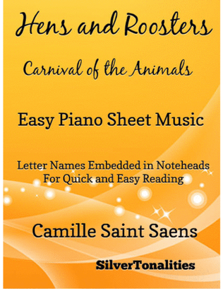 Book cover for Hens and Roosters Carnival of the Animals Easy Piano Sheet Music