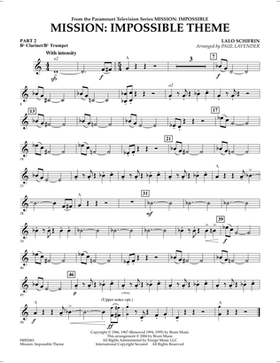 Book cover for Mission: Impossible Theme (arr. Paul Lavender) - Pt.2 - Bb Clarinet/Bb Trumpet
