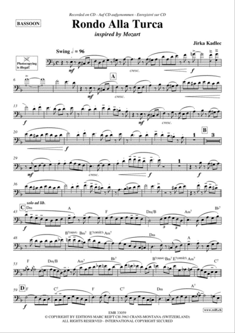 Rondo Alla Turca Rondo Alla Turca Bassoon Solo scores gallery preview page 2