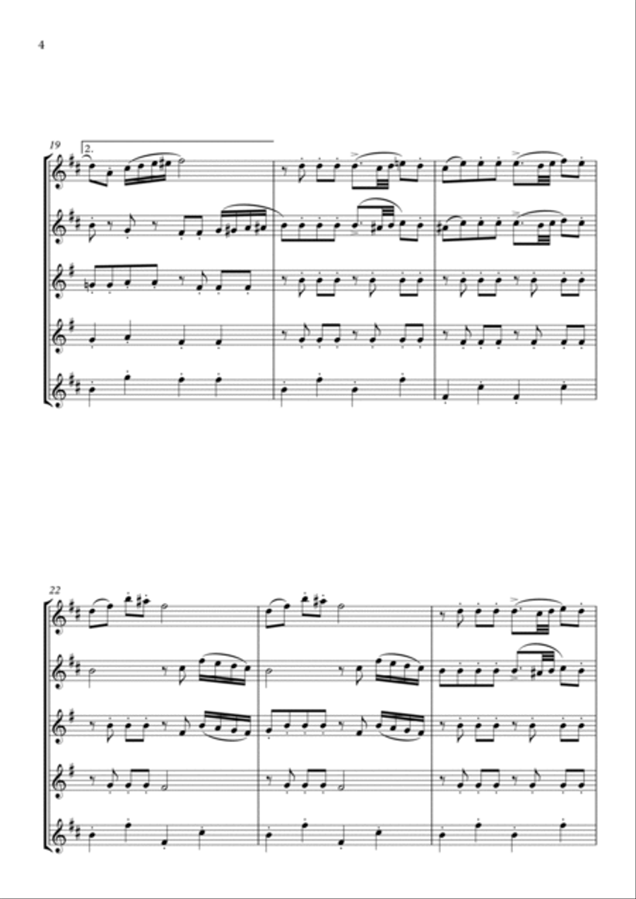 Dance of the Little Swans Saxophone Quintet scores gallery preview page 4
