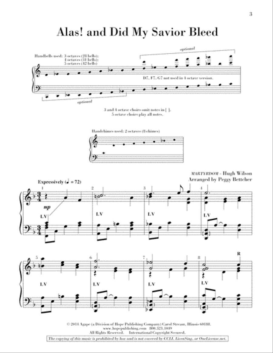 Alas! and Did My Savior Bleed 5-Octaves scores gallery preview page 4