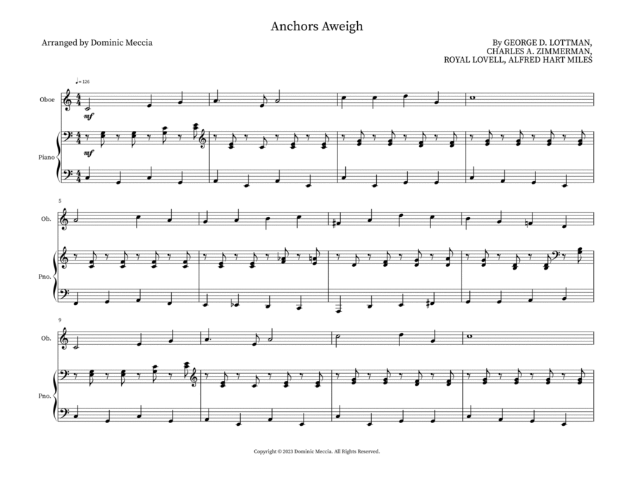 Anchors Aweigh Woodwind Duet scores gallery preview page 1