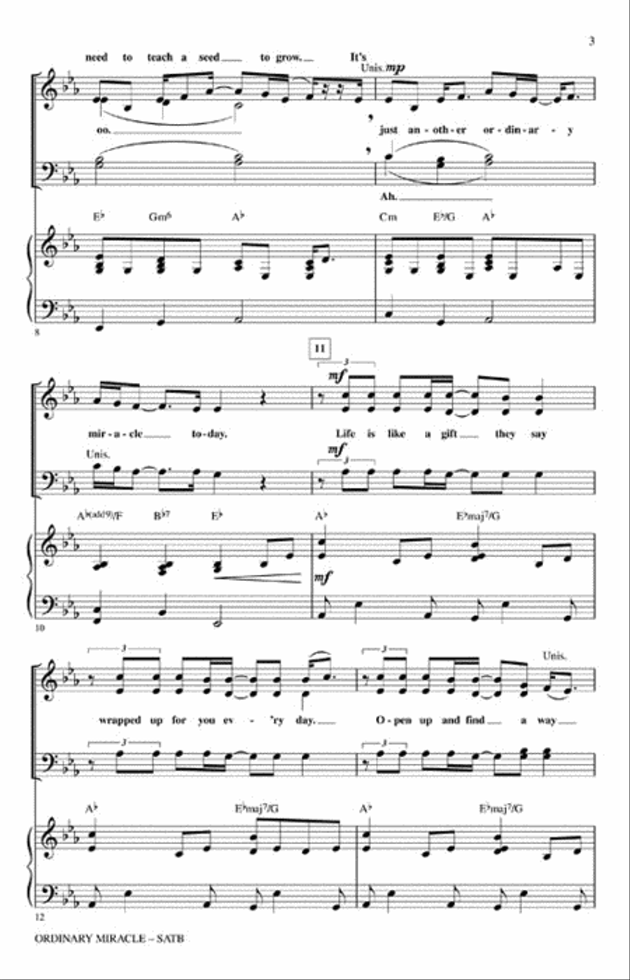 Ordinary Miracle Choir scores gallery preview page 3