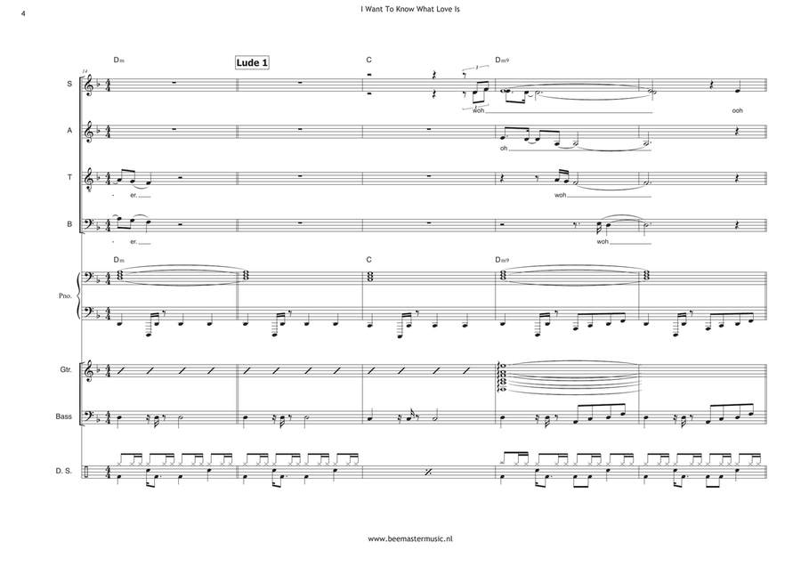 I Want To Know What Love Is 4-Part scores gallery preview page 4