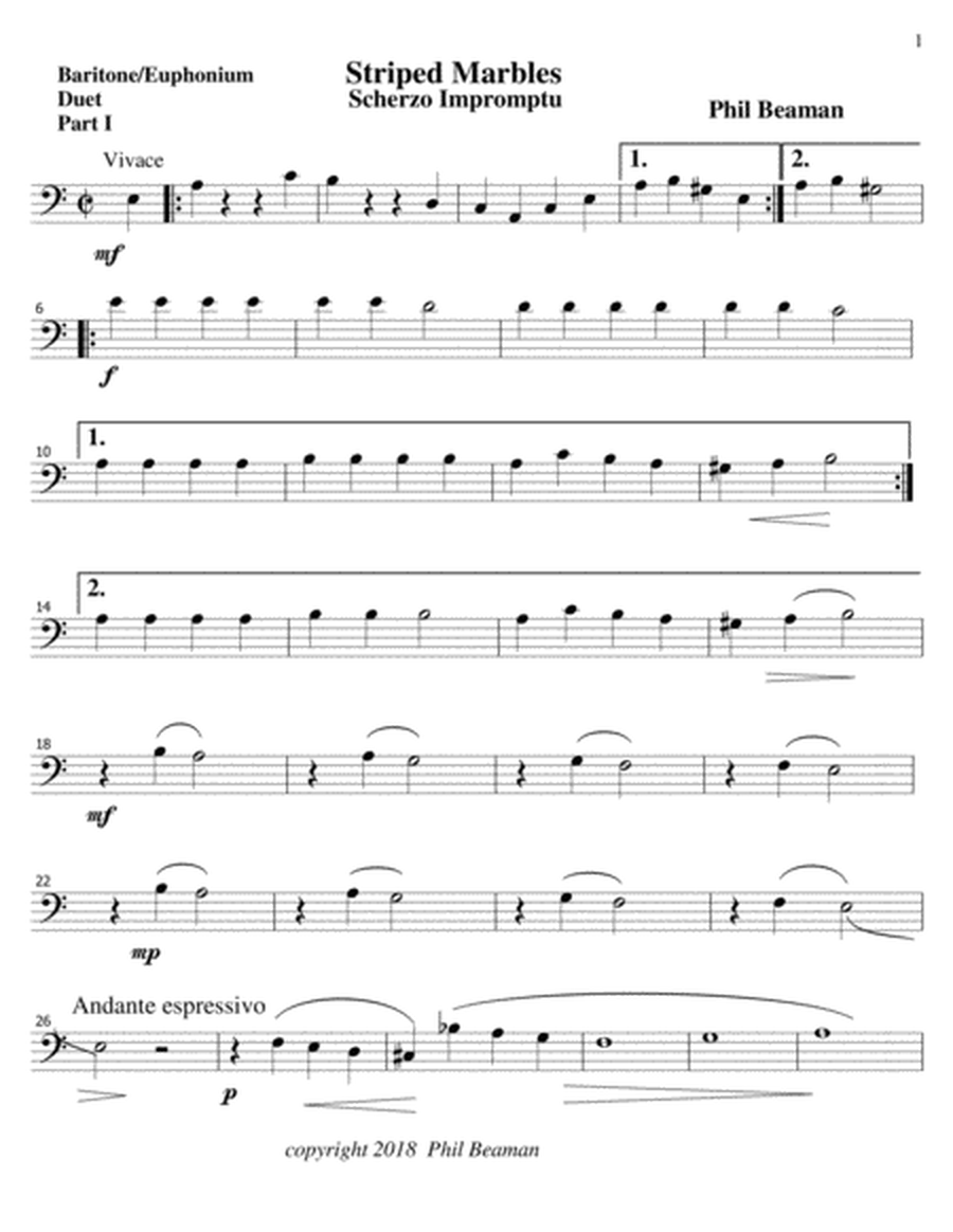 Striped Marbles-Scherzo Impromptu-Baritone/Euphonium Duet image number null