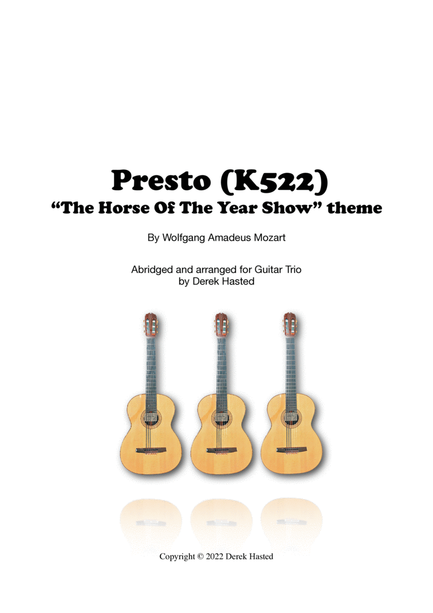Presto (Mozart K522 - theme from The Horse Of The Year Show) - 3 guitars/large ensemble image number null