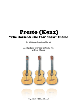 Presto (Mozart K522 - theme from The Horse Of The Year Show) - 3 guitars/large ensemble
