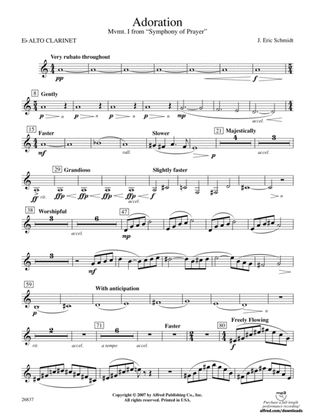 Adoration (Movement 1 from Symphony of Prayer): E-flat Alto Clarinet