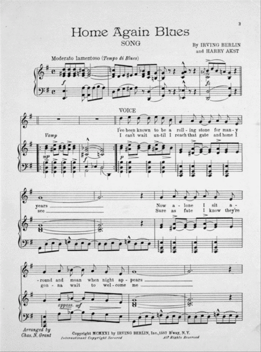 Home Again Blues Voice scores gallery preview page 2