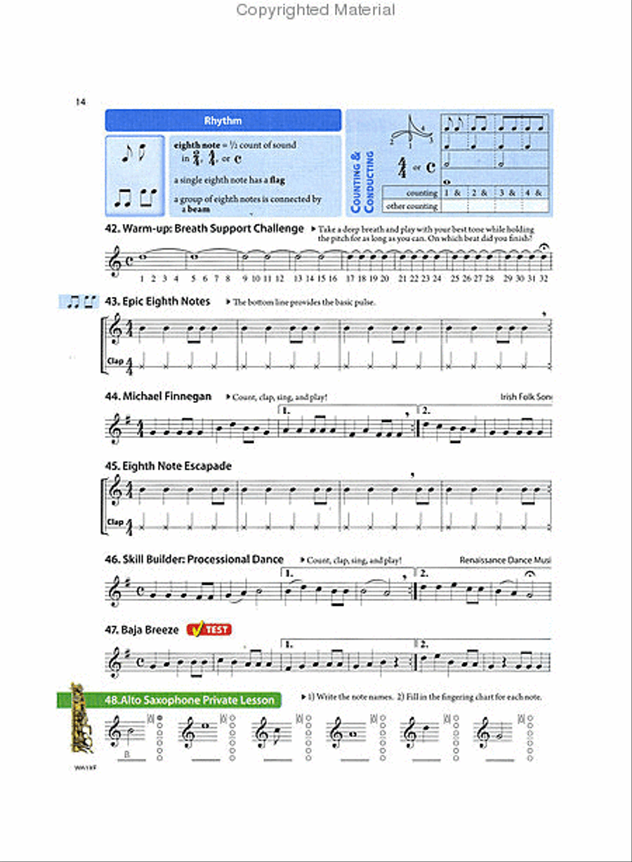 Tradition of Excellence Book 1 - Eb Alto Saxophone Concert Band Methods scores gallery preview page 6