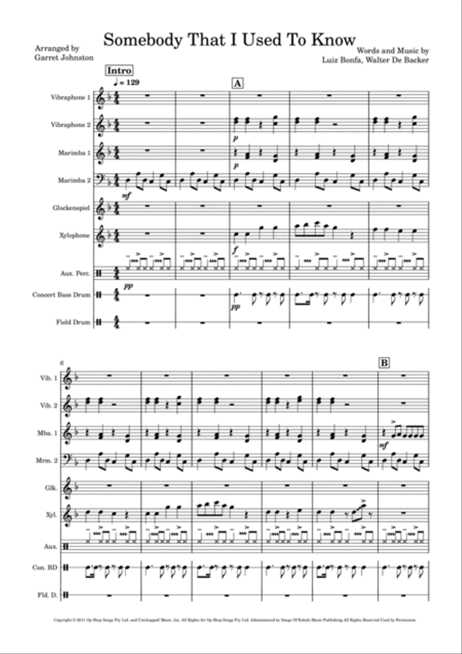 Somebody That I Used To Know School and Community scores gallery preview page 2