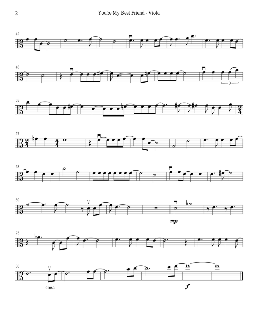 You're My Best Friend String Quartet scores gallery preview page 6
