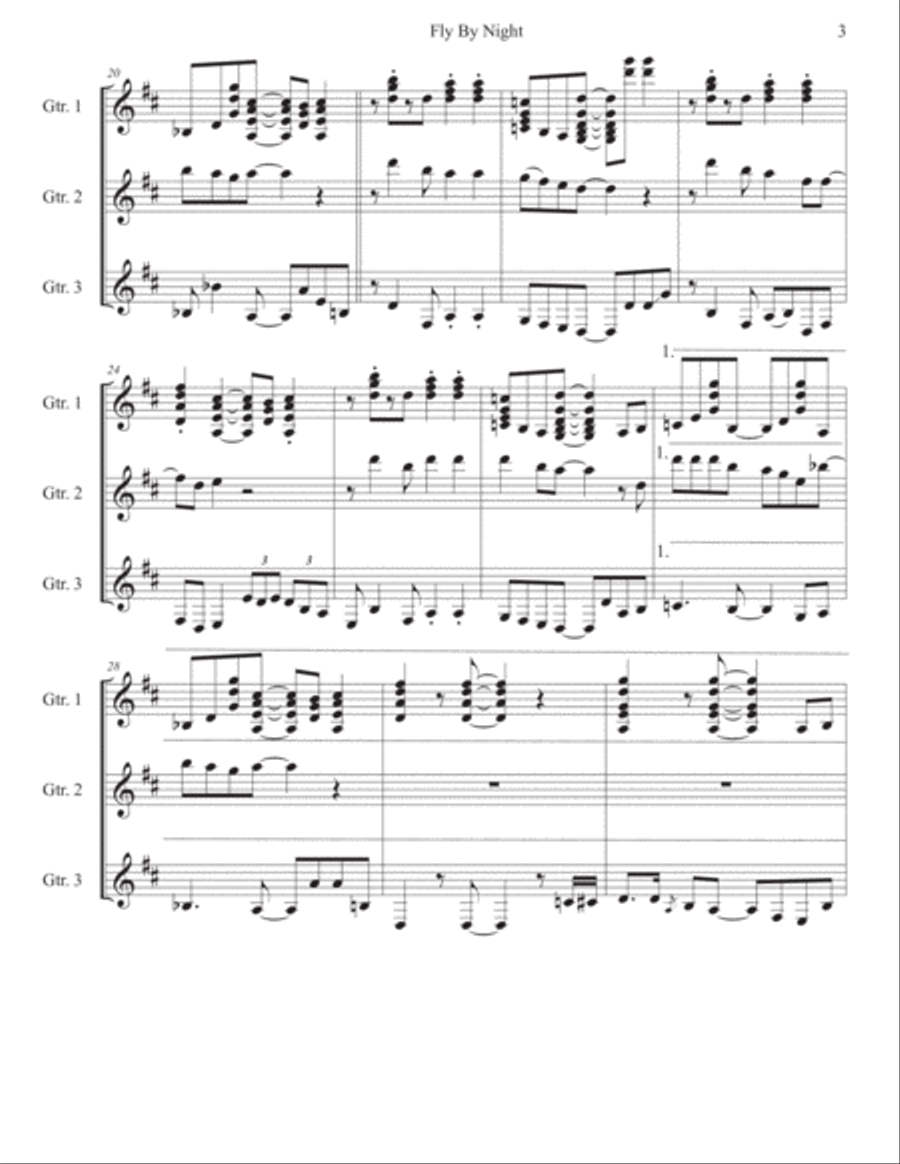 Fly By Night Fly By Night Guitar Ensemble scores gallery preview page 3