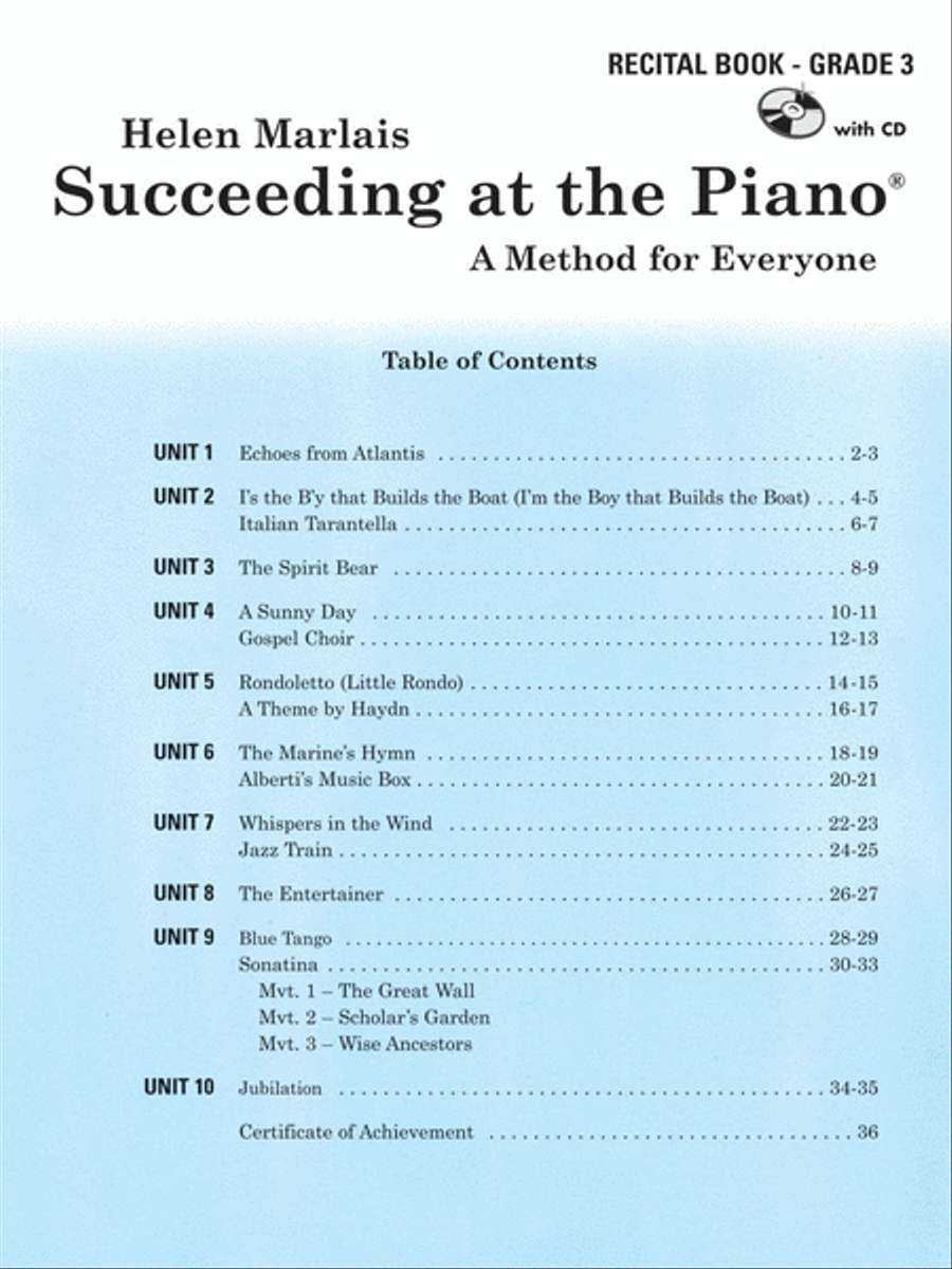 Succeeding at the Piano, Recital Book - Grade 3 Piano Method scores gallery preview page 2