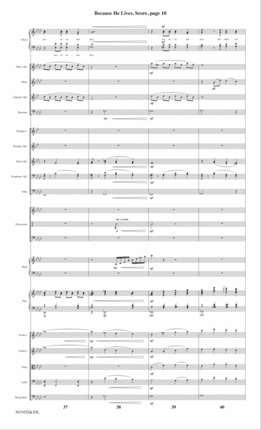 Because He Lives - Orchestral Score and CD with Printable Parts Choir scores gallery preview page 13