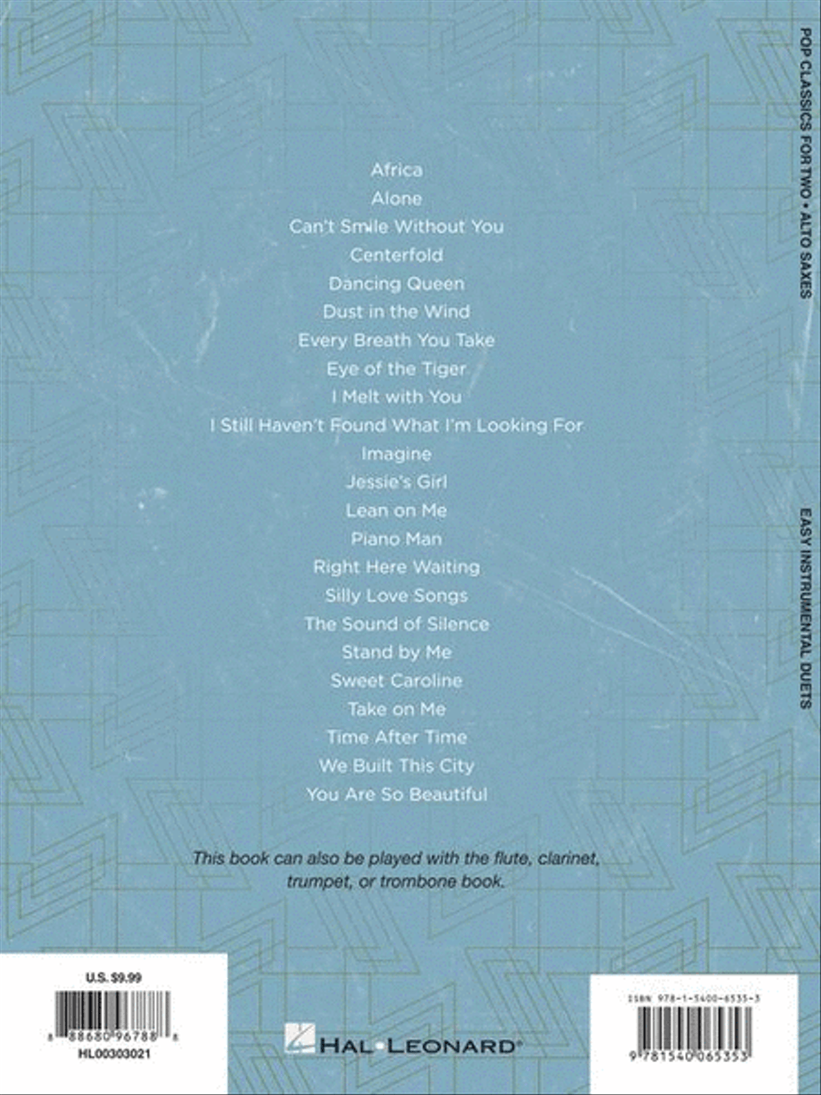Pop Classics for Two Alto Saxophones Woodwind Duet scores gallery preview page 6