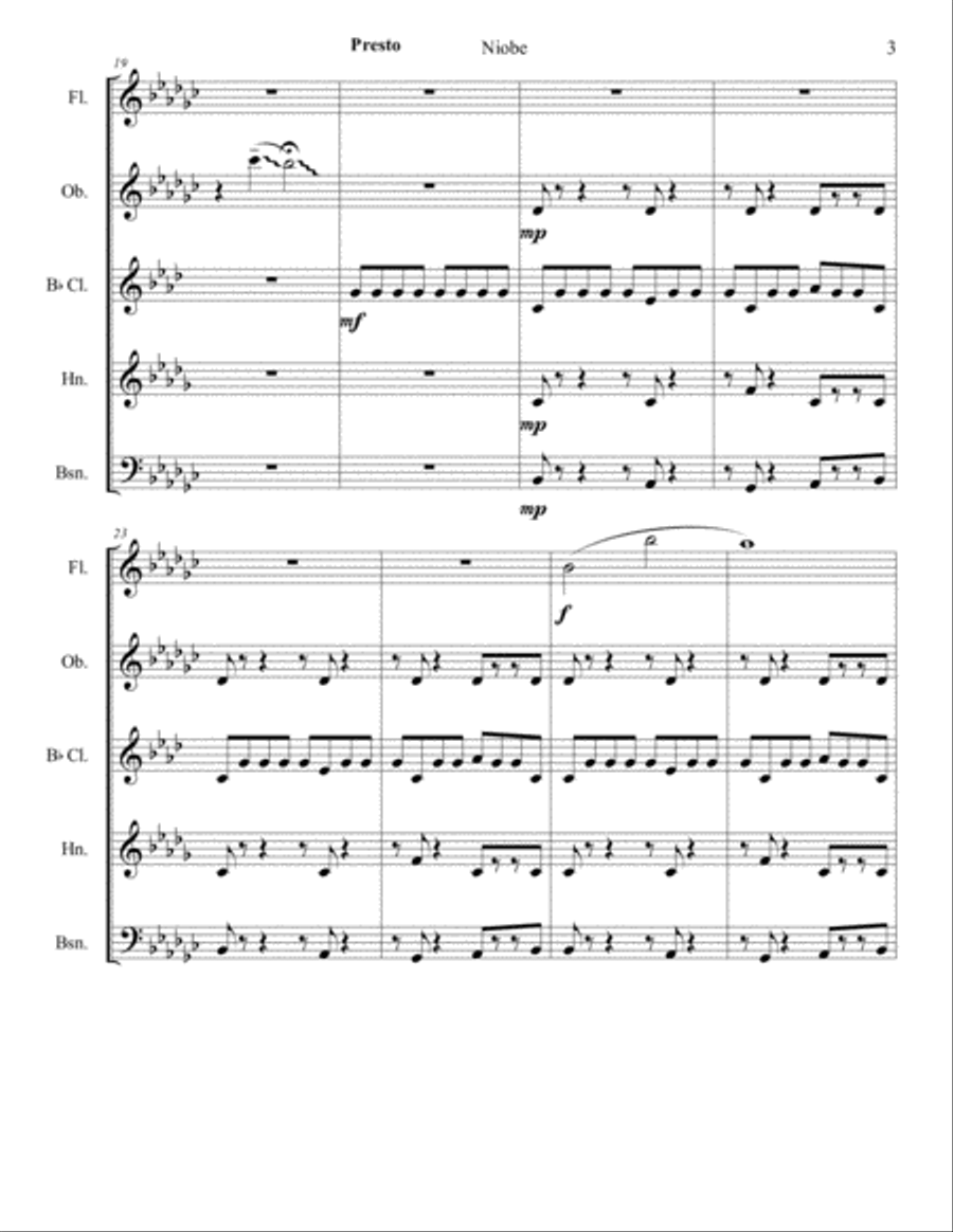 Niobe and the Weeping Rock for Woodwind Quintet Woodwind Quintet scores gallery preview page 3
