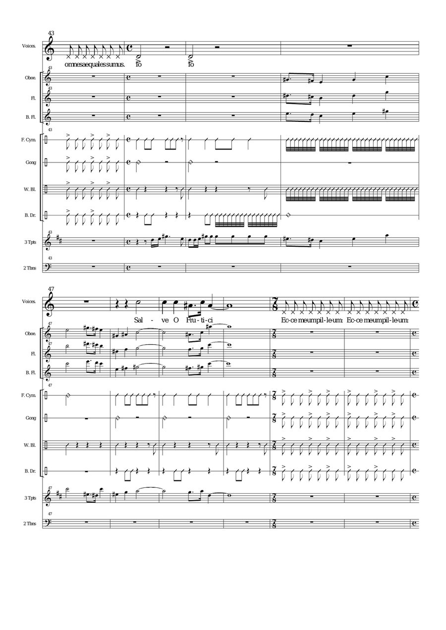 Saturnalia Song for voices, wind, brass and percussion Choir scores gallery preview page 5