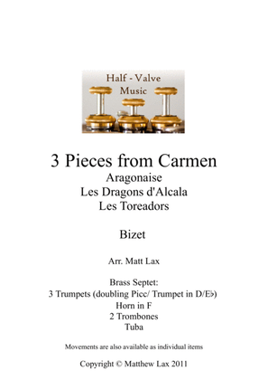Book cover for 3 Pieces from Bizet's Carmen (Brass Septet)