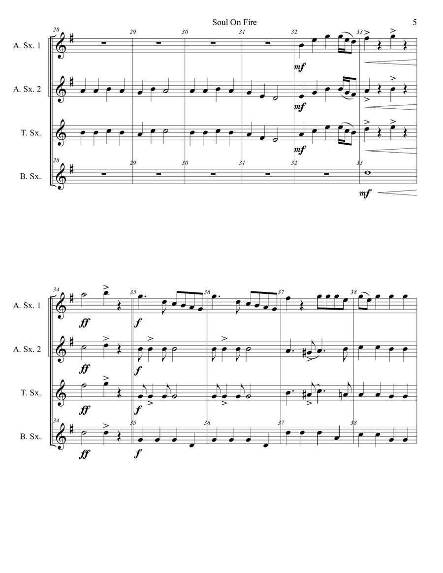 Soul On Fire Soul On Fire Woodwind Quartet scores gallery preview page 5