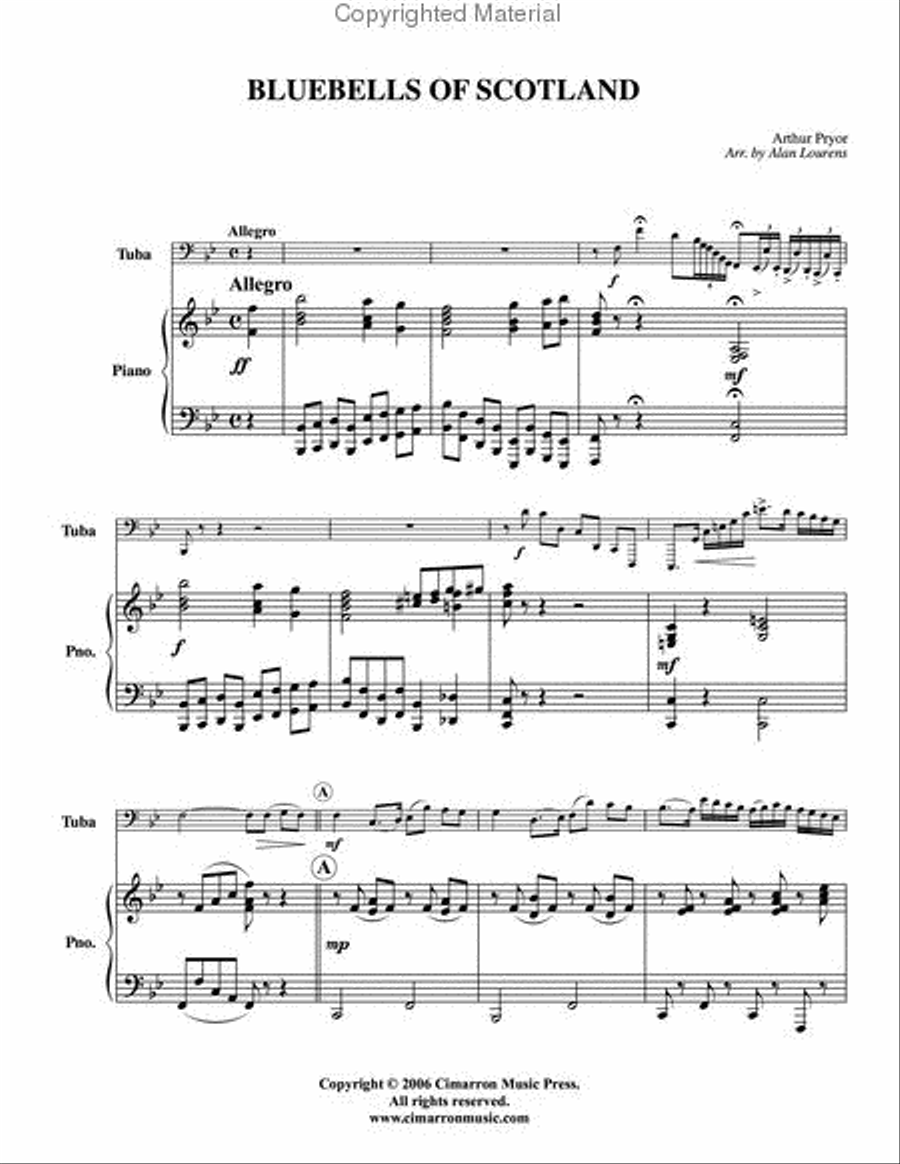 Bluebells of Scotland Tuba scores gallery preview page 2