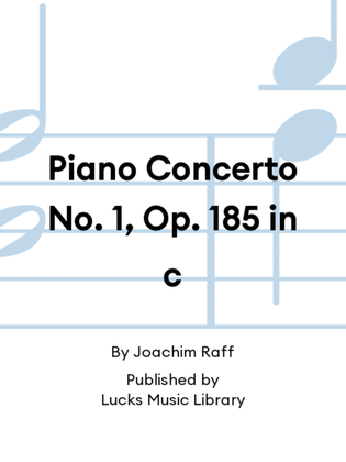 Book cover for Piano Concerto No. 1, Op. 185 in c