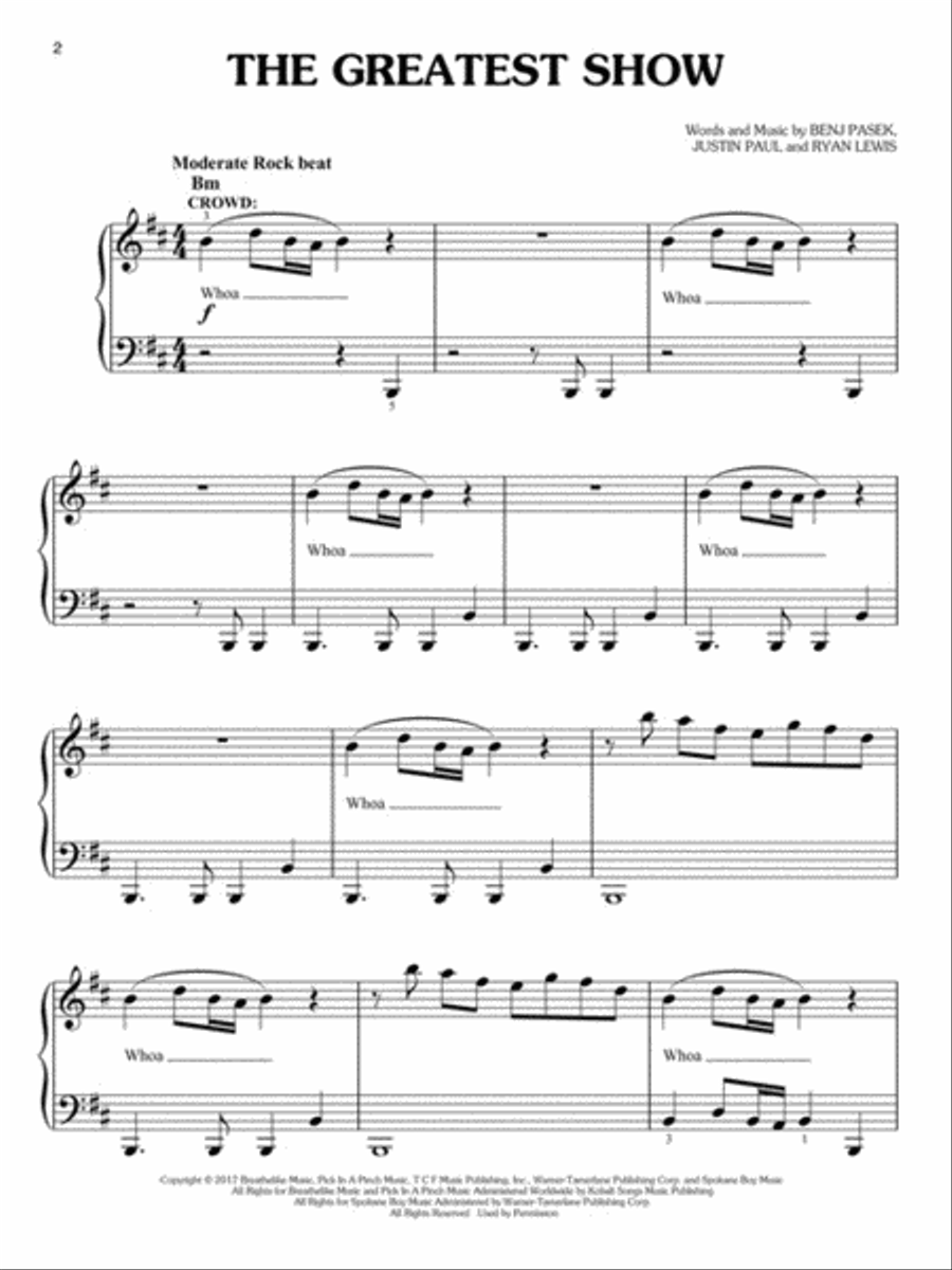 The Greatest Showman Easy Piano scores gallery preview page 3