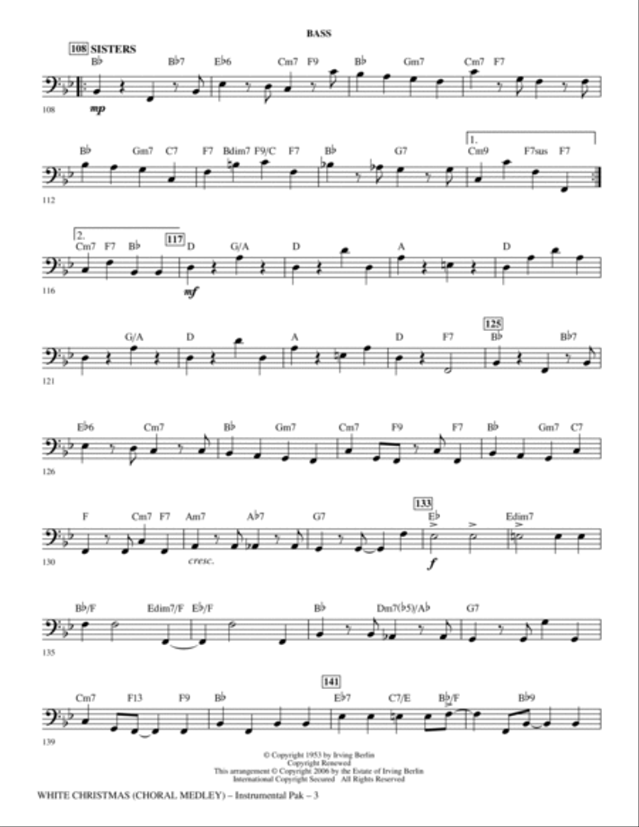 White Christmas (Choral Medley) - Bass Choir scores gallery preview page 3