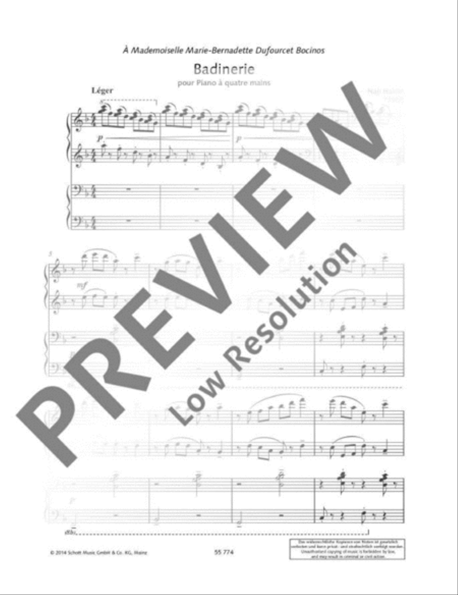 Badinerie Piano Duet scores gallery preview page 4