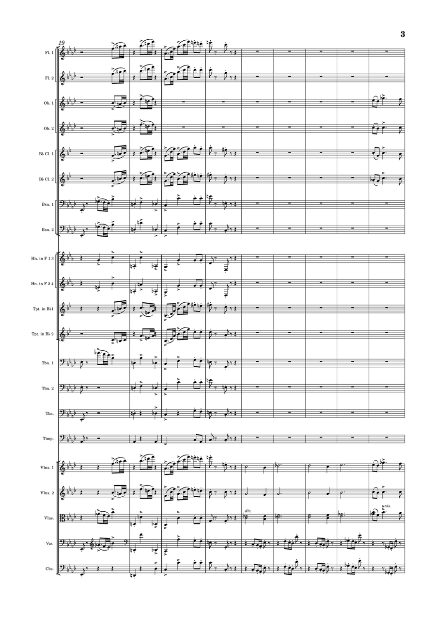 Johannes Brahms piano sonata No. 3, movement 1 for Orchestra Full Orchestra scores gallery preview page 3