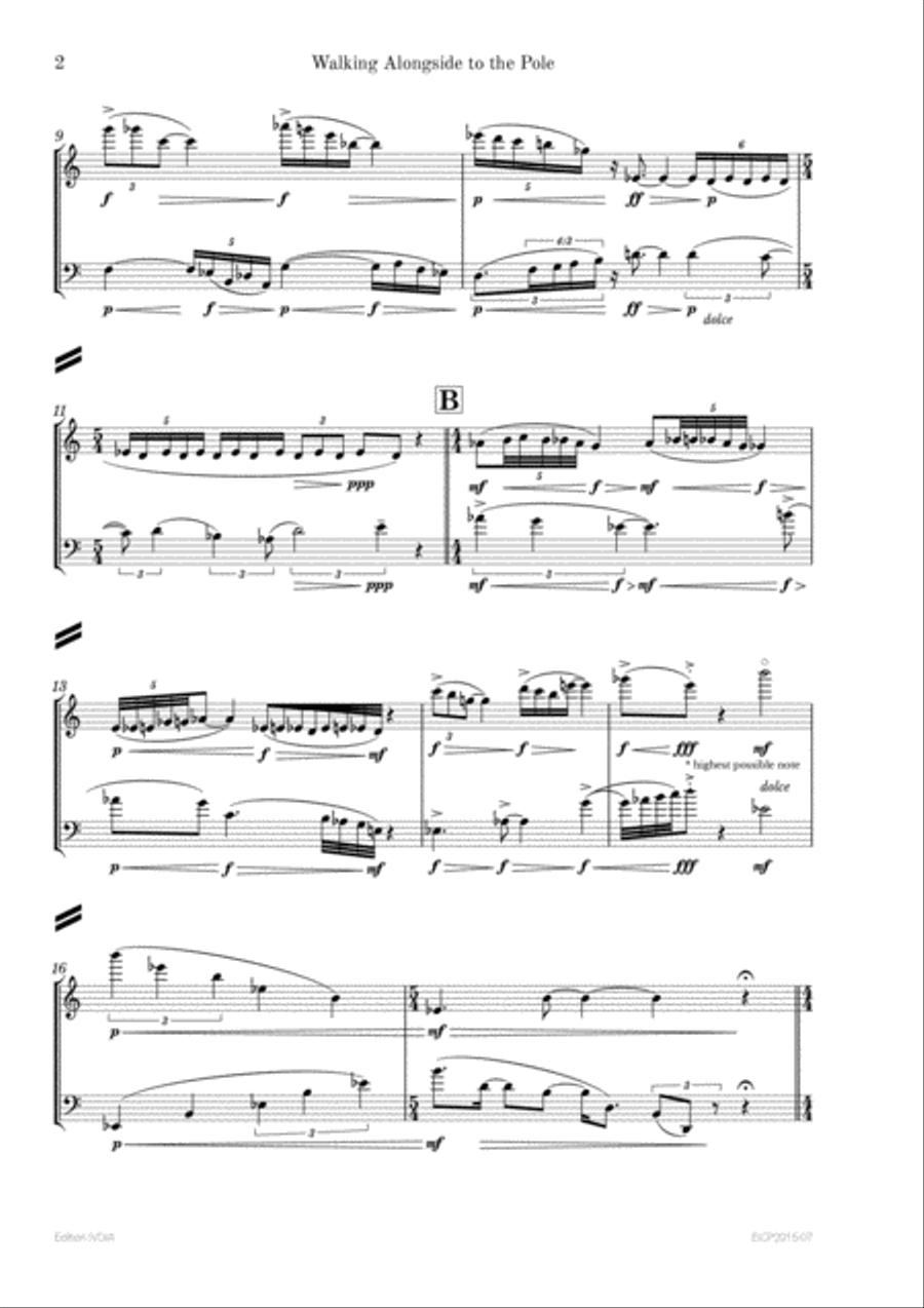 Walking Along Side to the Pole - Romance for Flute and Bassoon Woodwind Duet scores gallery preview page 5