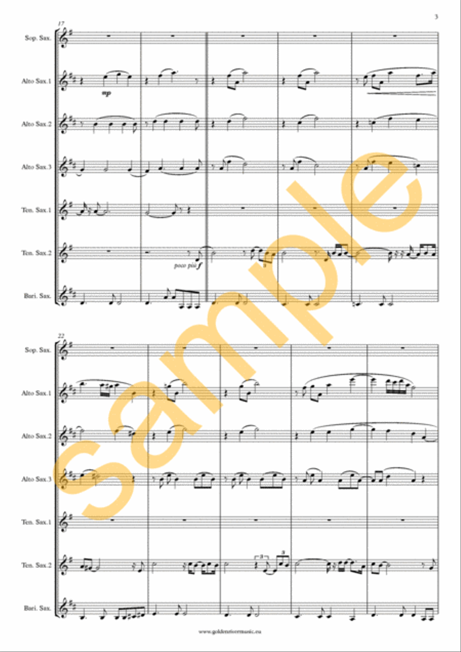 My Way - sax choir Saxophone scores gallery preview page 4